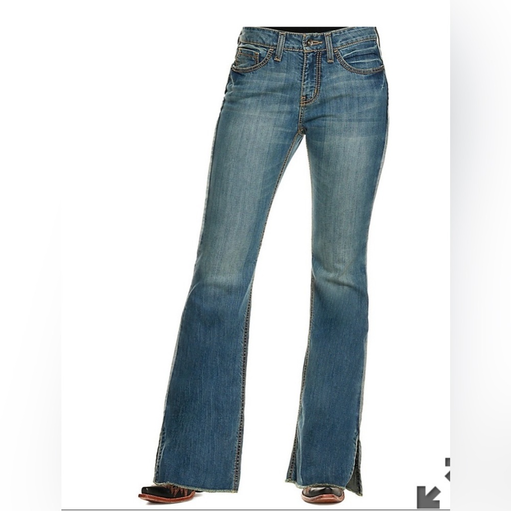 Cruel denim Hannah split leg flare jeans raw hem